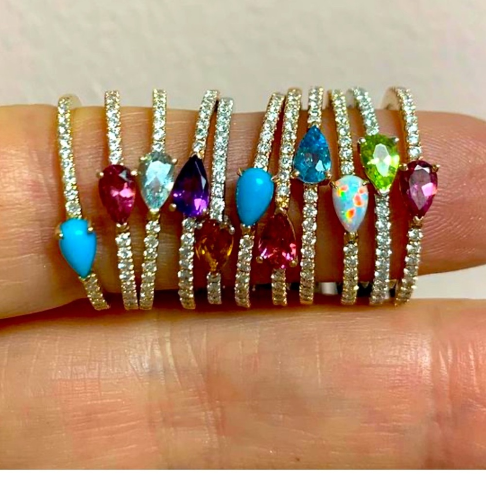 My Story Layla Diamond and Aquamarine Rose Gold Ring